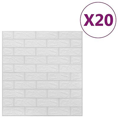 vidaXL 3D Tapetti tiilet itsekiinnittyvä 20 kpl valkoinen(sku150719