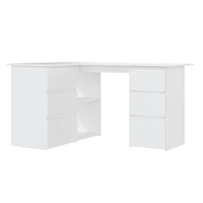 vidaXL Kulmapöytä valkoinen 145x100x76 cm tekninen puu(sku801089
