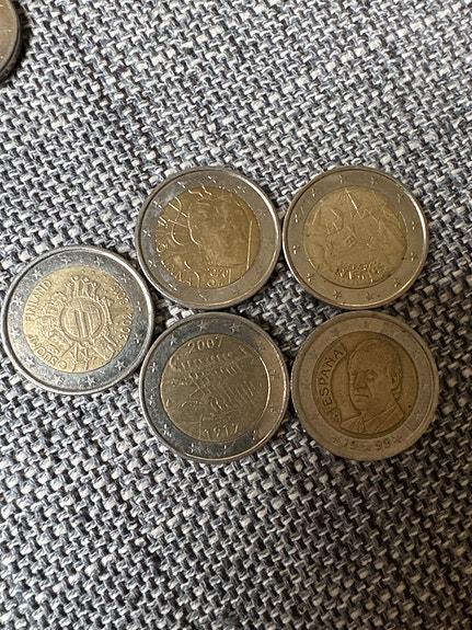 2€ Väinö Linna, Erasmus, Espanja, Suomi 90, Suomi 2002-20012