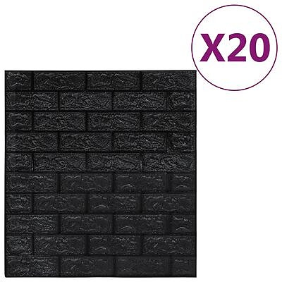 vidaXL 3D Tapetti tiilet itsekiinnittyvä 20 kpl musta(sku150725