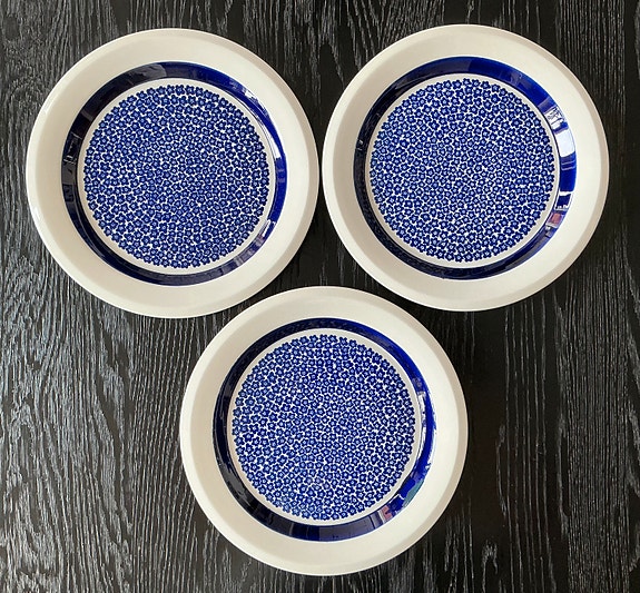 Arabia Faenza Sinikukka matala lautanen, Ø 26 cm, 3 kpl
