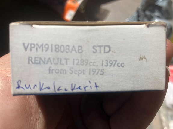 Renault 10/12/15/18 1289/1397cc Runkolaakerit 75-