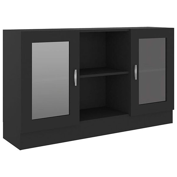 vidaXL Vitriinikaappi musta 120x30,5x70 cm tekninen puu(sku802787