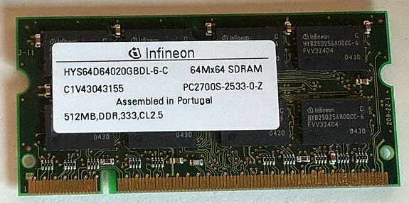 SDRAM 512MB DDR 333 CL2,5