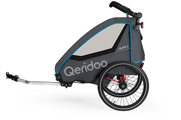 Qeridoo QUPA2 Polkupyörän Peräkärry 2 Lapselle, 3 Eri väriä - Sininen