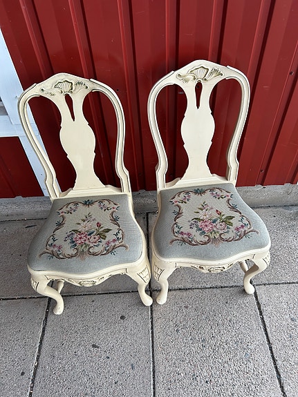 Talonpoikais rokokoo tuolipari