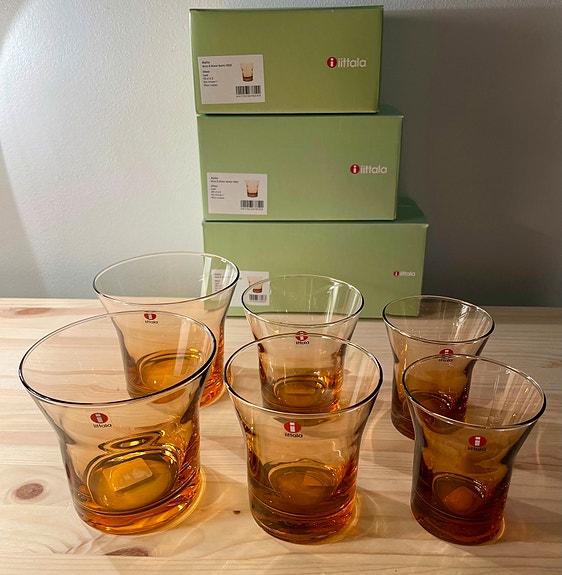 Iittala Alvar ja Aino Aalto lasi Rion ruskea