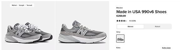 New Balance Made in USA 990v6 -kengät - koko 42,5