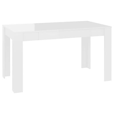 vidaXL Ruokapöytä korkeakiilto valkoinen 140x74,5x76 cm lastulevy(sku804208