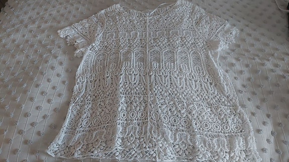 Kappahl valkoinen Vintage sarjan ihana pitsipaita L
