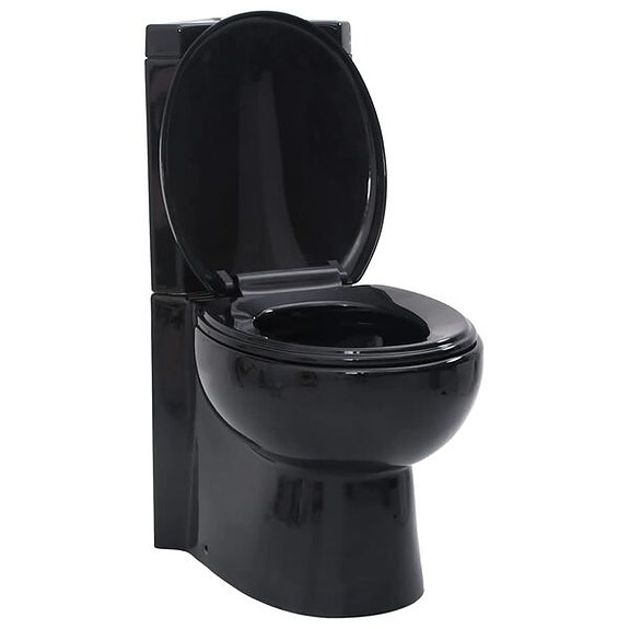 vidaXL Keraaminen WC-istuin kulma musta(sku141134