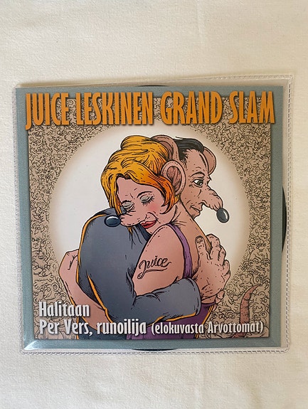 Juice Leskinen Grand Slam – Halitaan/Per Vers, runoilija, 7”, musta