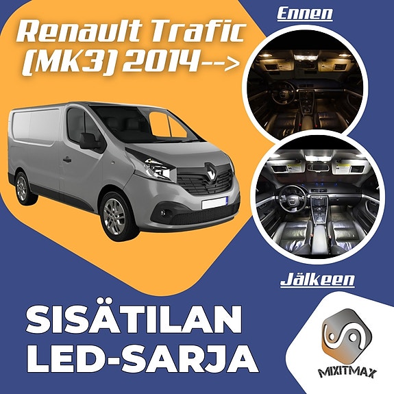 Renault Trafic (MK3) Sisätilan LED -muutossarja – 6 kpl – Plug & Play