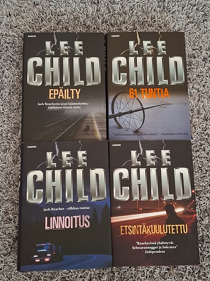 4 kpl Lee Childin Jack Reacher -dekkareita