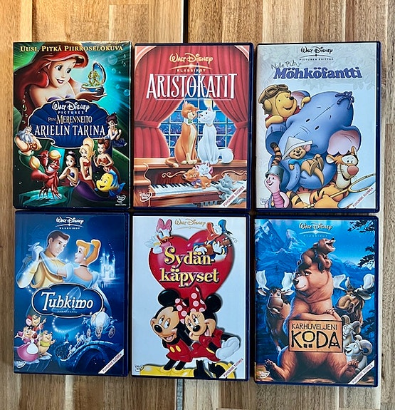 Walt Disney DVD 6 kpl