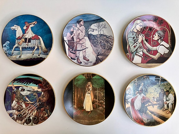 Arabia Kalevala seinälautaset 6 kappaletta
