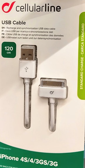 iPhonen USB-kaapeli Cellularline