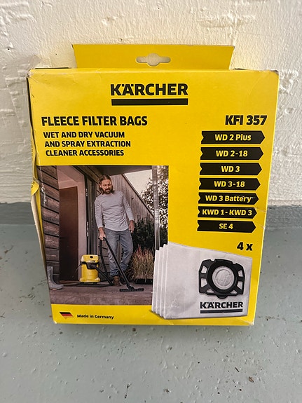 Uudet Kärcher KFI 357 fleece-pölypussit (3kpl)