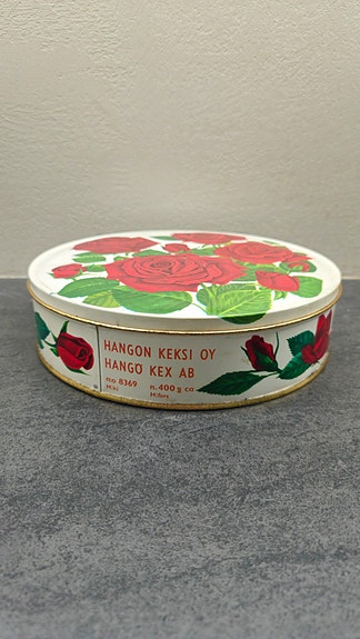 Vanha Hangon Keksi Oy:n peltipurkki nro 8369