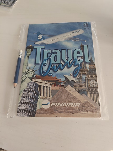 Finnairin vanha visailupeli ja kortti