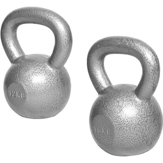 Kahvakuula Setti, 12kg ja 16kg Kahvakuulat, Valurauta, Harmaa
