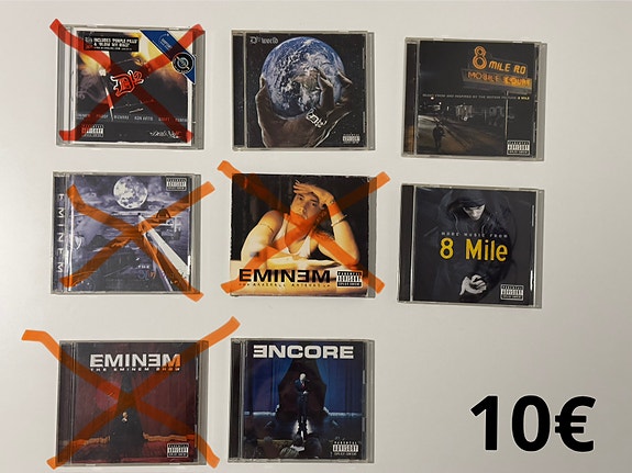 CD-levyjä Rock, Hip hop, R&B, Pop.