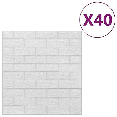 vidaXL 3D Tapetti tiilet itsekiinnittyvä 40 kpl valkoinen(sku150720