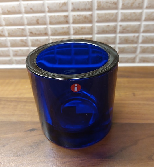 Iso Iittala koboltinsininen kynttilälyhty