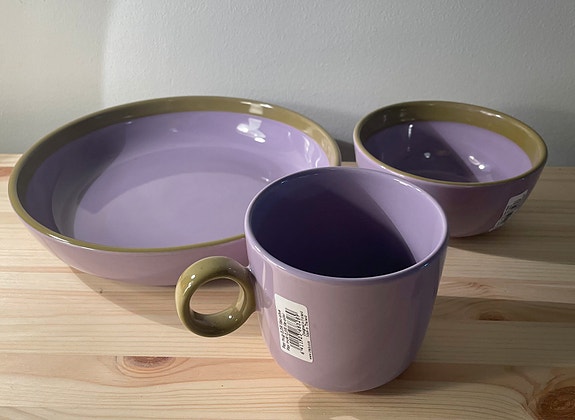 Iittala Play muki ja lautanen Liila - Oliivi