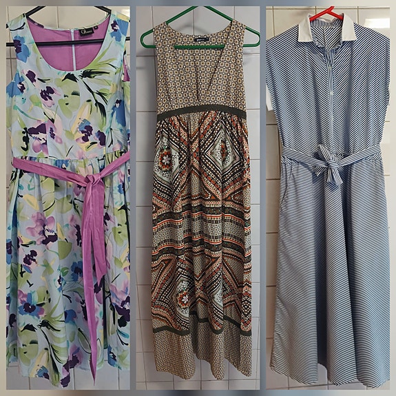 Ca Canelle kukkamekko 38, Gina Tricot maximekko koko 40, mekko 38