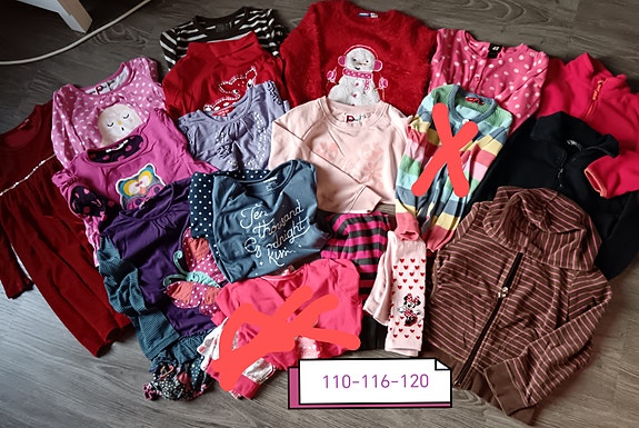 Vaatesetti koot 110-120, sukat 28-30