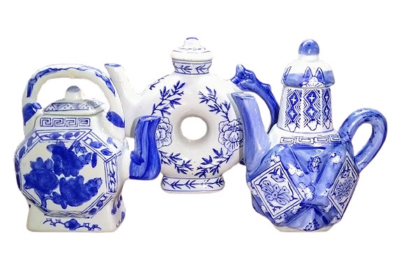 Sinivalkoinen Vintage China tea-set