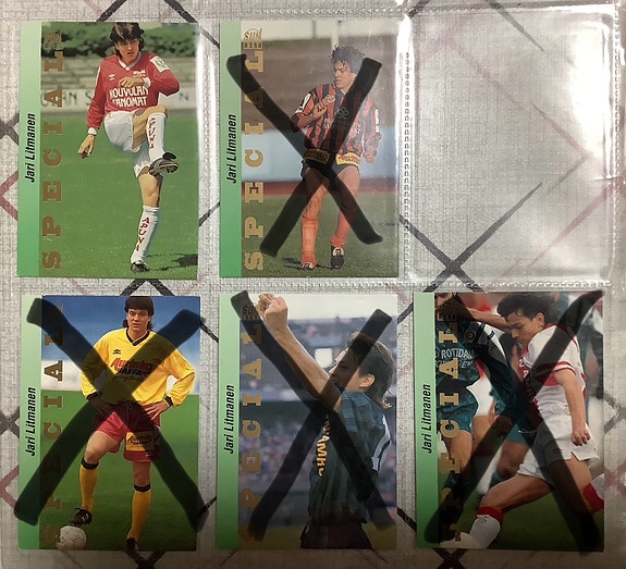 Jalkapallokortteja Jari Litmanen ym.