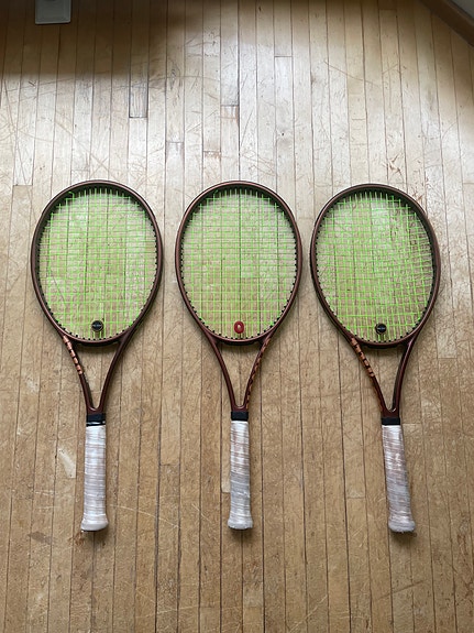 3 kpl huippukuntoisia Wilson Pro Staff 97 v14 tennismailoja (Grip 3)