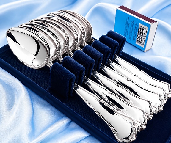 Chippendale 168mm lusikat, 6kpl, KULTAKESKUS, hopea, aterimet