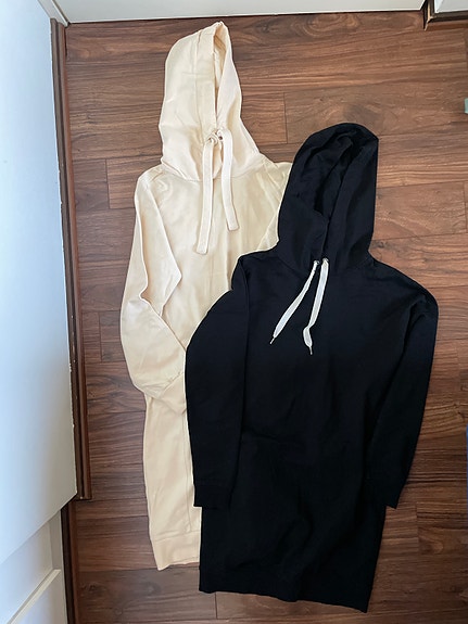2x Pitkä hupparimekko S/34/36