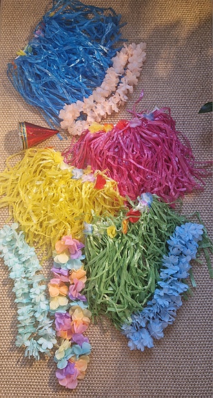 Havaiji-hameet / tutu, leit ja palmupuu