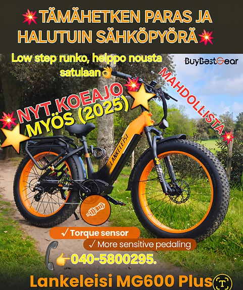 Koeajo mahdollisuus(2025) Lankeleisi mg 600 plus sähkö e fat bike.