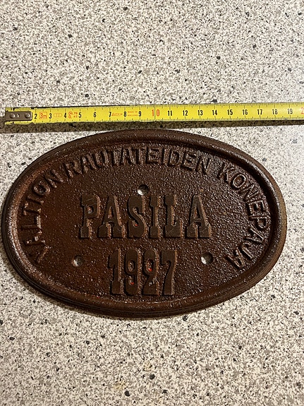 Vanha kyltti, VR Konepaja Pasila 1927