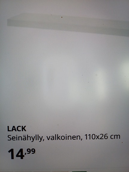 IKEA - LACK Seinähylly, valkoinen, 110x26
