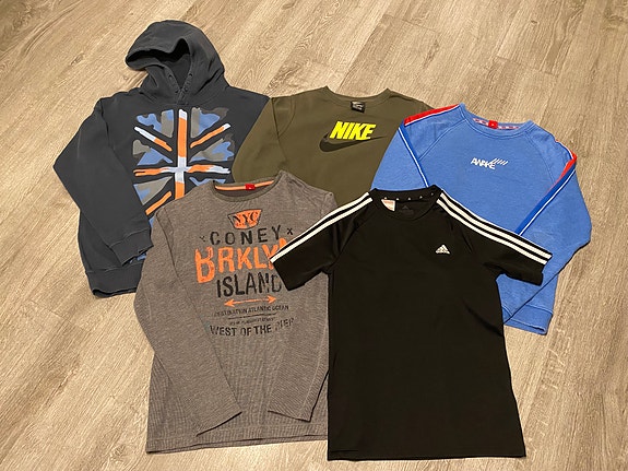 Huppari, college- ja T-paidat Nike, Adidas, Pepe Jeans koko 13-14v/164