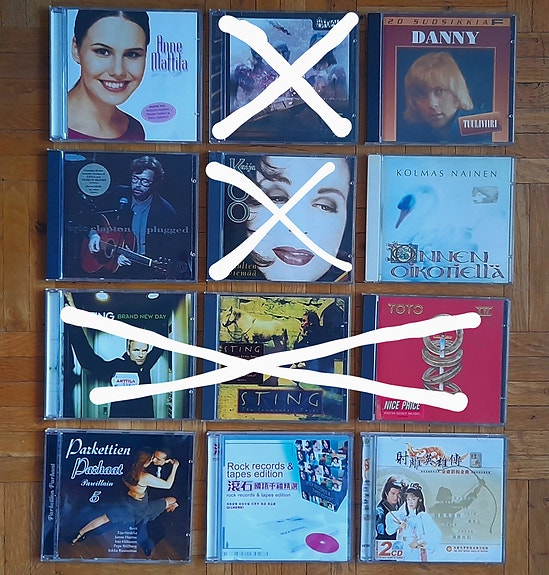 CD: Danny, Eric Clapton, Mozart, The Chieftains, Gladiator, Ti-Ti Nalle yms