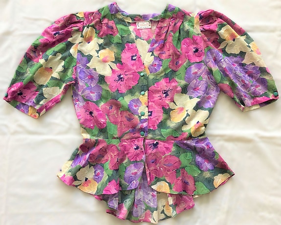 VINTAGE kukallinen pusero paita Sataneule 40-luvun 50-luvun 60-luvun retro XS S