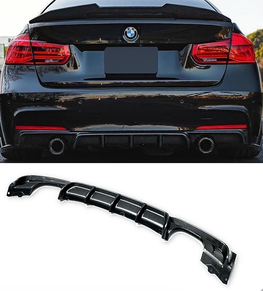 BMW F30/31 M-Performance diffusori M-Sport takapuskuriin tuplaputkille 1+1