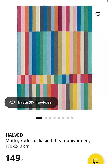 Myynnissä Ikean matto