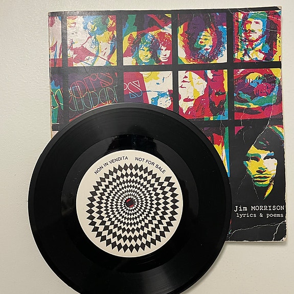 JIM MORRISON 7”PROMO+Kirja Lyrics&Poems. The DOORS.