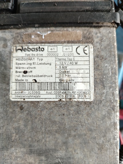 Webasto 5Kw Citroen pakettiautosta
