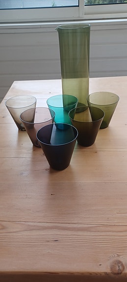 Kaj Franck kaadin ja 6 lasia Party set. 50-luku.