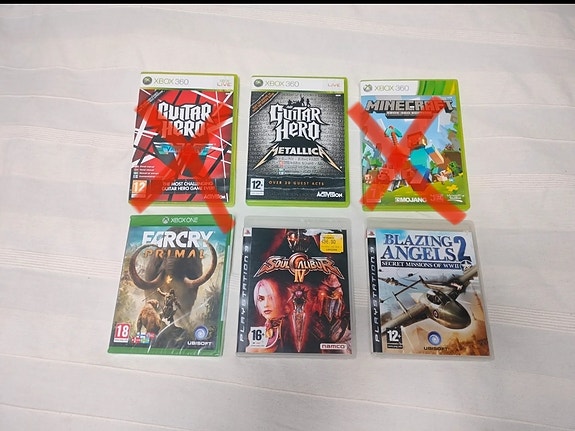 Xbox 360, Xbox One ja PS3 -pelejä
