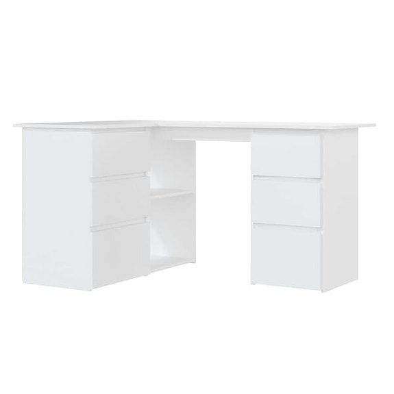 vidaXL Kulmapöytä valkoinen 145x100x76 cm tekninen puu(sku801093